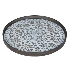 bandeja madera marroqui blanca 61 cm